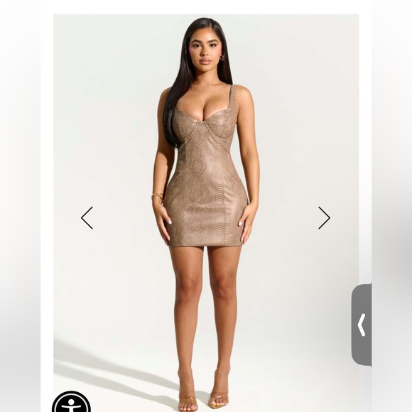 NAKED WARDROBE Lace dreams bustier dress animal print xs - Picture 1 of 5